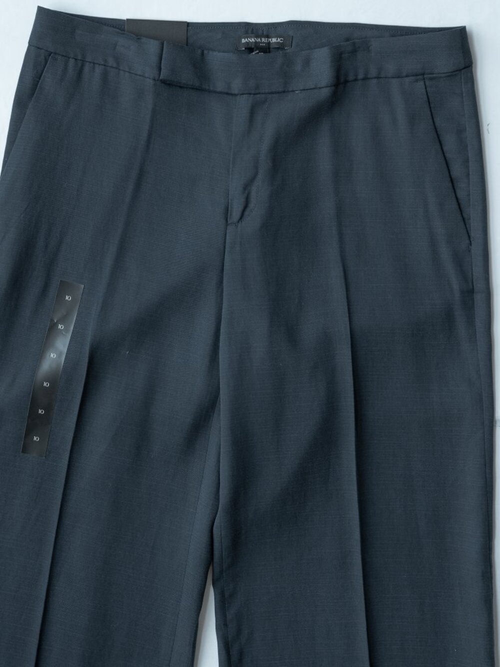 Banana Republic Wide Leg Pants Navy Blue Slub Corporate Drapey Capsule Trouser - Picture 4 of 11